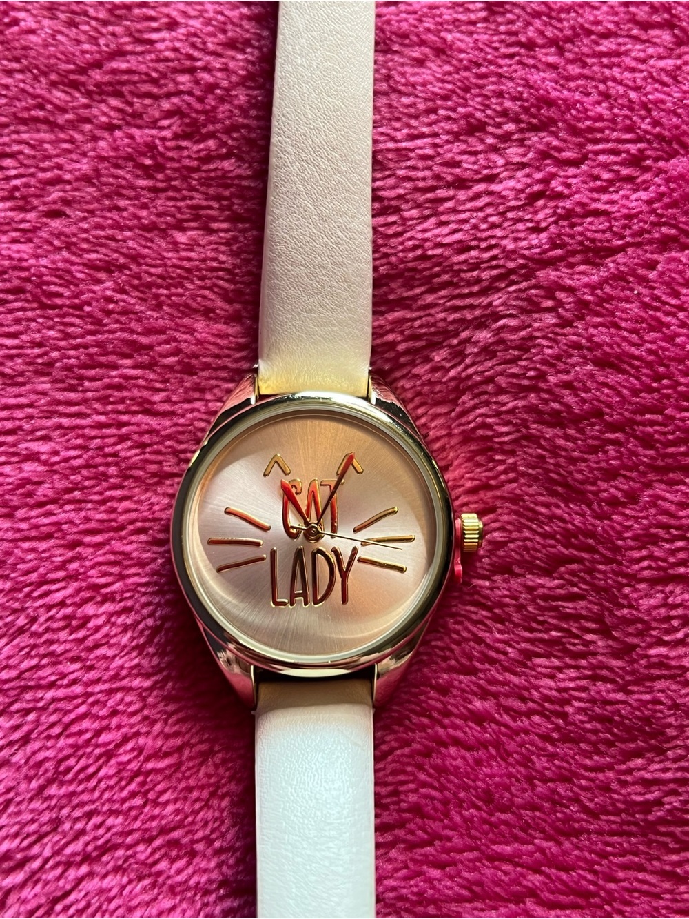 Cat Lady Gold & White Watch Charming Charlie